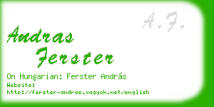 andras ferster business card